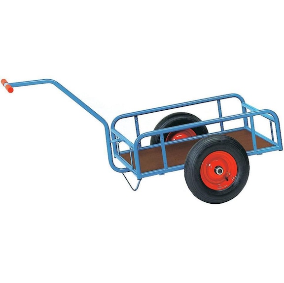 Hand trolley 4104, solid rubber wheels, load cap. 400 kg, load area 845x545 mm - Hand trolley 1-axle