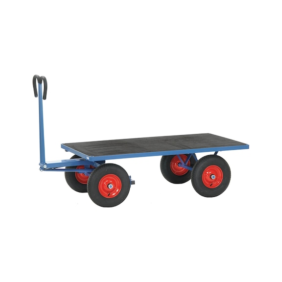 Ruční valníkový vozík 6406V, ložná plocha 2000x1000 mm, s&nbsp;plošinou - Dvouosý ruční valníkový vozík