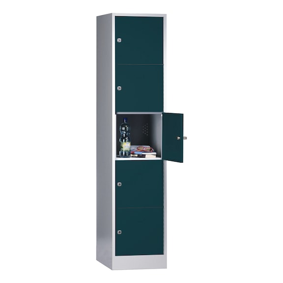 Compartment locker for valuables with base