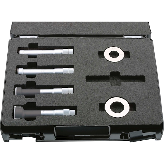 ATORN analog iç mikrometre seti, 6-12 mm ölçüm aralığı, çantada - 3 noktalı iç mikrometre seti