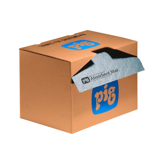 Univ. absorpční role PIG 4&nbsp;v&nbsp;1, MAT284, 41cmx24m, střední, 1&nbsp;ks/dávkovací box - Universal 4-IN-1® absorbent mat – individual mats in a dispenser box