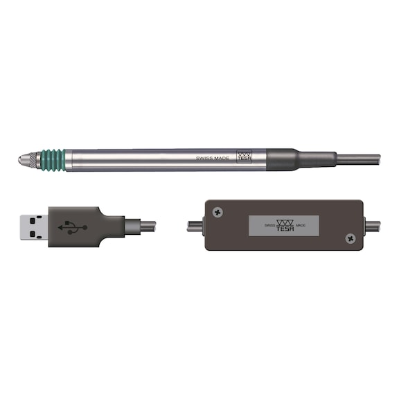 Palpeur électronique de mesure de longueur TESA GTL21, USB, plage mesure ± 2 mm - Palpeur électronique de mesure de longueur sans fil