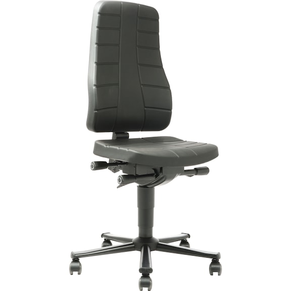 BIMOS ALL-IN-ONE Highline, wheeled and PU foam, black - ALL-IN-ONE Highline swivel work chair with castors
