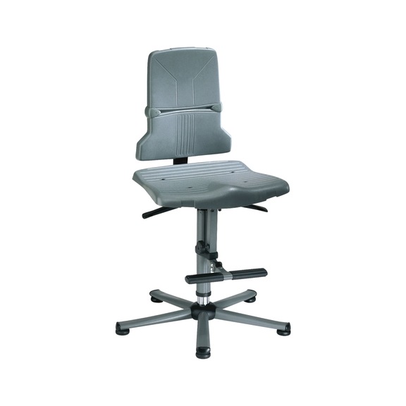 BIMOS werkstoel, Sintec met glijders en opstaphulp - gewichtsregeling - SINTEC draaibare werkstoel met opstaphulp