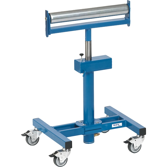 Height-adjustable roller stand - continuously adjustable with pneumatic lowering damping