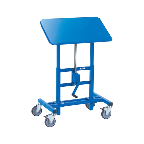 Height-adjustable material stands - with hand crank