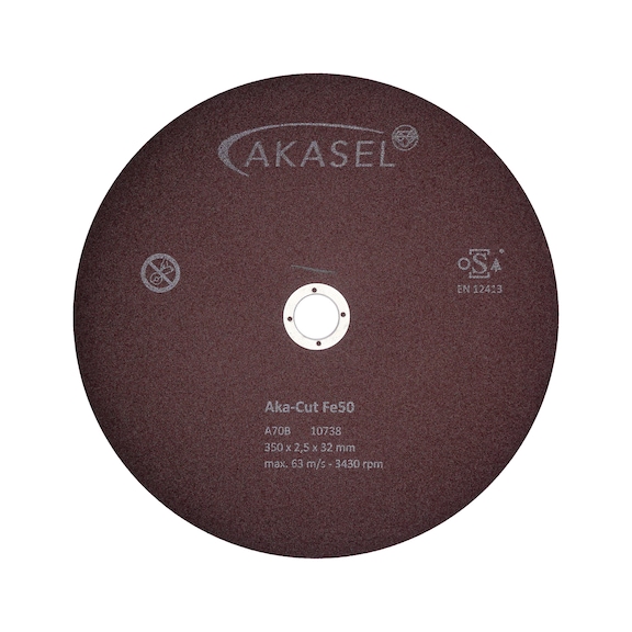 Disco corte corindón esp. AKASEL para cortadores abras., diá. 400x3,0x32mm, Fe50 - Discos de corte de corindón especial Aka-Cut Fe50 - 350-700 HV