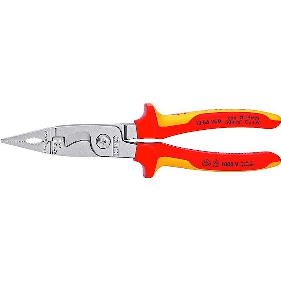 VDE electrical installation pliers for gripping, cutting and crimping
