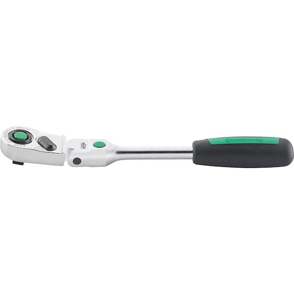 Reversible ratchet with jointed head and reversing lever, 170&nbsp;mm