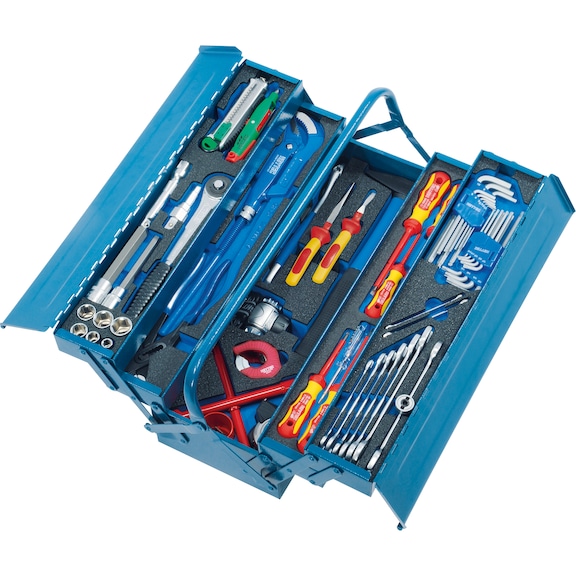 HEYCO boîte à outils de plombier avec 77 outils dans une alvéole en mousse - Boîte à outils de plombier