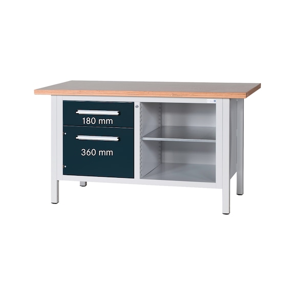 Cabinet workbench, series L 1500 with ELECTRONIC CODE combination lock