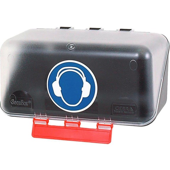 Safety box for ear protectors 236 x 120 x 120 mm transparent - Secure boxes for hearing protection