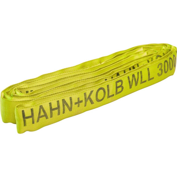HK-rondstrop, geel, lengte 4 m materiaal polyester - Rondstrop met lange levensduur