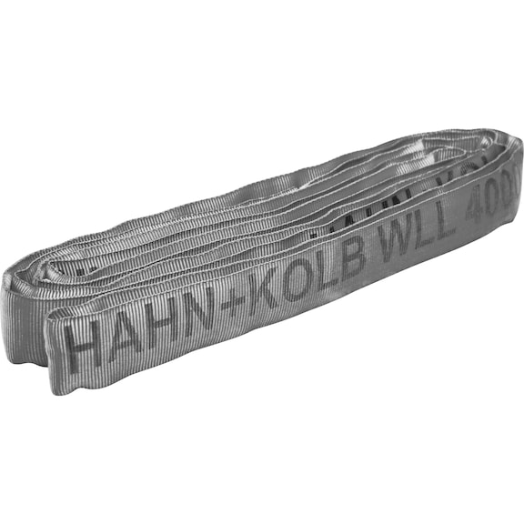 Eslinga redonda HK gris, longitud 1,5 m, material poliéster - Eslinga redonda de vida útil prolongada