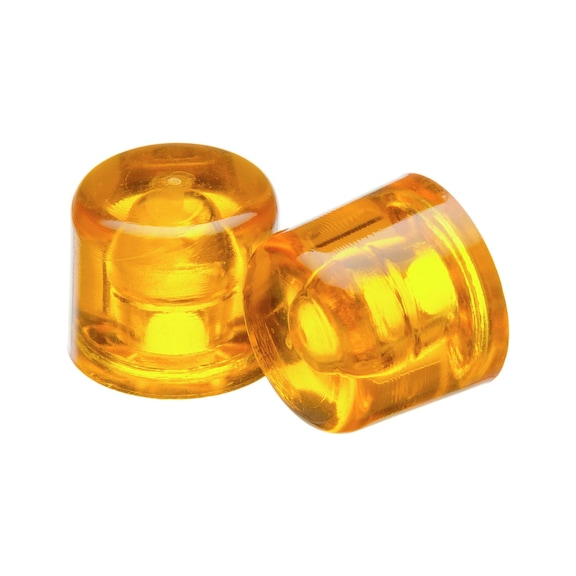 Cabezas de repuesto ORION, acetato de celulosa, diámetro 40 mm, amarillo - Cabezas de impacto de repuesto, de rosca, amarillas