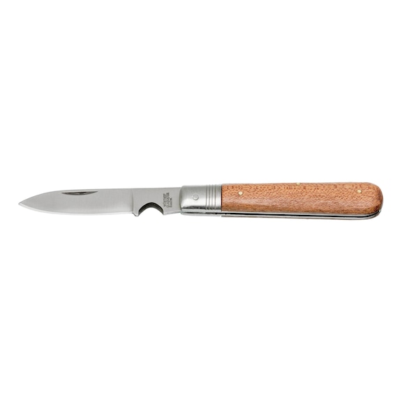 Couteau d'électricien ORION, repliable, avec poignée en bois - Couteau à dénuder avec manche en bois