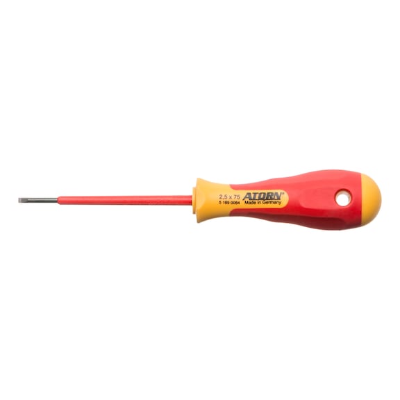 ATORN VDE slotted screwdriver 2.5 x 75 mm - VDE slotted screwdrivers