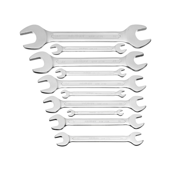 ORION Doppelmaulschlüssel-Satz 10-teilig 6x7-30x32 mm DIN 3110 - Doppel-Maulschlüssel-Satz