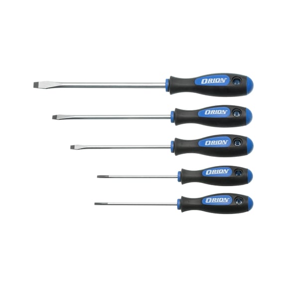 Slotted screwdriver set, 5 pieces