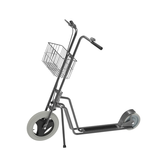 Scooter with puncture-proof tyres, load capacity 150&nbsp;kg in grey - Scooter - Platform Scooter