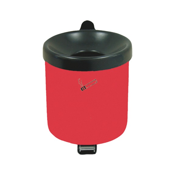 Wall ashtray Rondo Junior, for indoor and outdoor use, colour: red - Wall ashtray RONDO JUNIOR