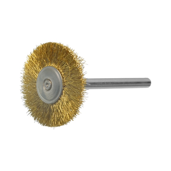 Cepillo cilíndrico ATORN/en miniatura, alambre de latón 0,10 Ø22x3 - Cepillos en miniatura, cepillos metálicos redondos/en forma de brocha