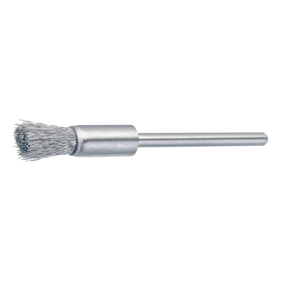 Cepillo forma de brocha/miniatura ATORN, alambre acero inox. V2A, 0,10 Ø5x2,34 - Cepillos en miniatura, cepillos metálicos redondos/en forma de brocha