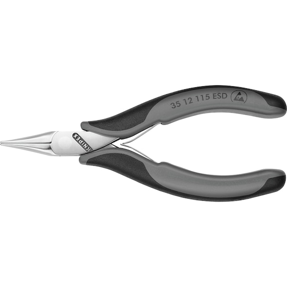 KNIPEX electronics gripping pliers ESD, 115&nbsp;mm flat wide jaws - Electronics gripping pliers ESD