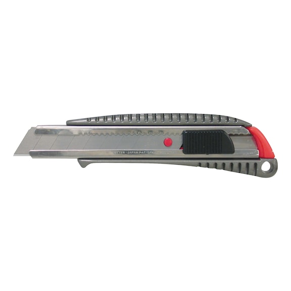 ATORN cutter blade with 18-mm snap-off blade, metal housing, with slide - Utility knife with metal housing and slide