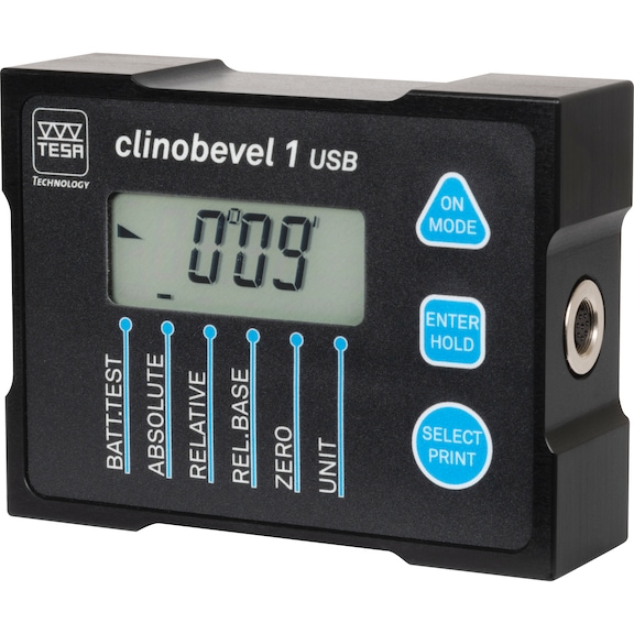 TESA digit. dőlésmérő, ClinoBevel 1 USB, ± 45 fok + USB kábel, szoftver - Elektronikus dőlésszögmérő készülék