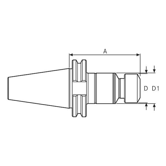 Roscador sincrónico con cono de amarre de acuerdo con ISO 7388-1 - 2