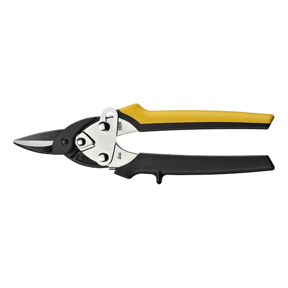 ERDI 直型剪刀，180 mm，带双组份手柄，不锈钢刀片 - 铁皮剪刀 D 15 S-BE，紧凑型，左切