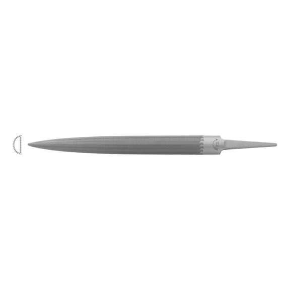 Přesné půlkulaté pilníky DICK, 125&nbsp;mm, sek 1, standardní tvar - Přesný půlkulatý pilník, špičatý
