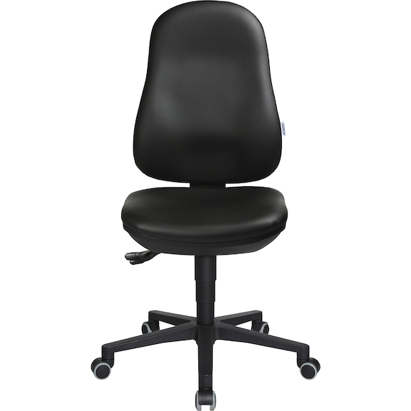 ATORN work chair with hard floor castors, synthetic leather - Swivel work chair
