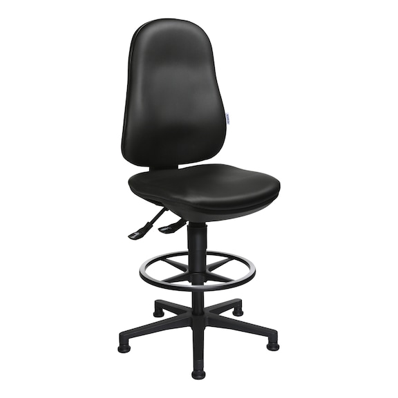 ATORN work chair with gliders and foot ring, synthetic leather - Swivel work chair