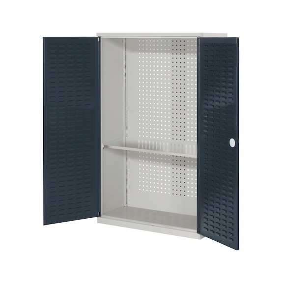 RasterPlan szerszámtartó szekrény hornyolt lemezes ajtókkal, 1600x1000x410&nbsp;mm - Szerszámtartó szekrények polcokkal