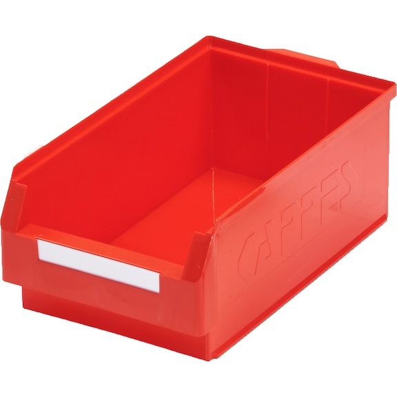 Průhledné skladovací krabice RASTERPLAN, velikost&nbsp;2, 500x300x200 mm, červené - Průhledná skladovací krabice