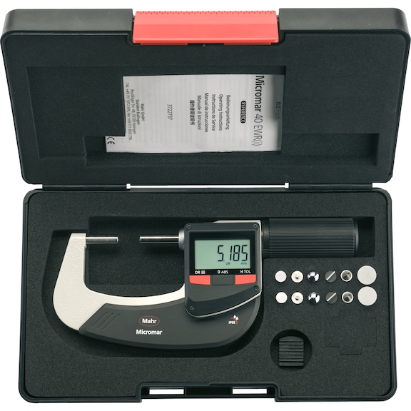 MAHR 40 EWRi-V digitális kengyeles mikrométer, Micromar 0–25&nbsp;mm - Elektronikus mikrométer készlet