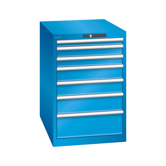 LISTA drawer cabinet 27x36E 850x564x725 mm KEY Lock R5012 with 7 drawers - Drawer cabinets