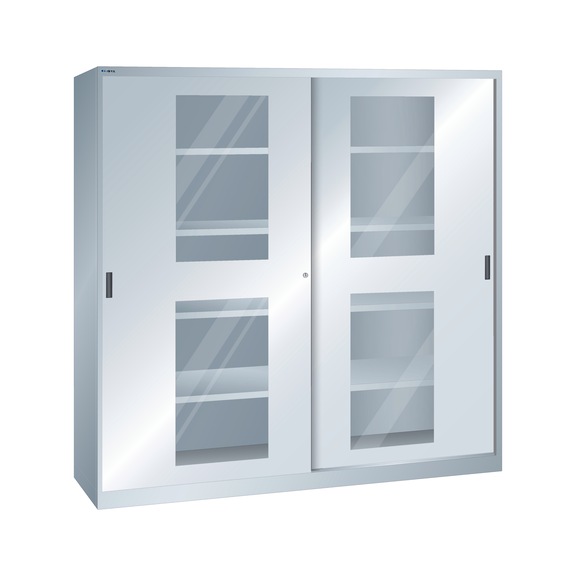 LISTA tolóajtós szekrény (SzéxMéxMa) 2000x400x1950 mm, KEY Lock R7035 - Tolóajtós szekrények