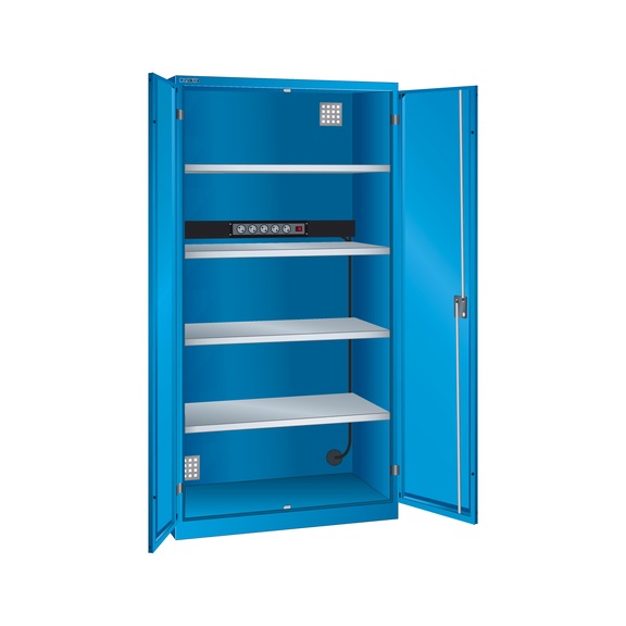 LISTA akkutöltő szekrény (SzéxMéxMa) 1000x580x1950 mm, D típus, KEY Lock R5012 - Akkumulátortöltő szekrények