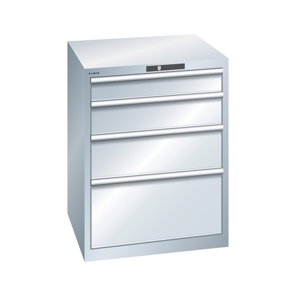 LISTA drawer cabinet 36x36E 850x717x725 mm AUTO Lock R7035 with 4 drawers - Drawer cabinets