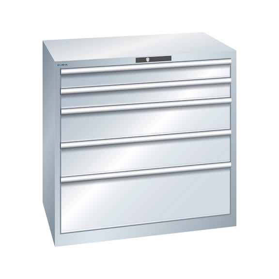 LISTA armoire tiroirs 54x36E 1 000x1 023x725 mm verr. RFID 5 tiroirs 70.187.020 - Armoires à tiroirs