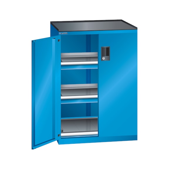 LISTA armoire tiroirs 36x27E (l x P x H) 717 x 600 x 1020 mm verr. CODE RAL 5012 - Armoires à tiroirs