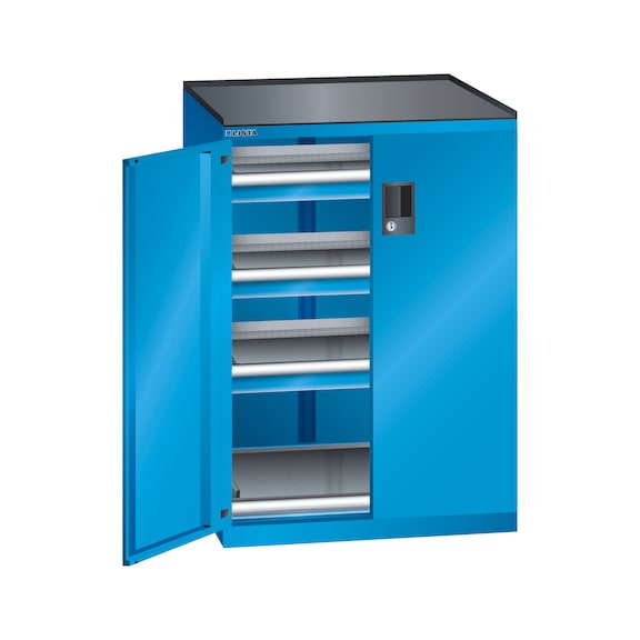 LISTA armoire tiroirs 36x27E (l x P x H) 717 x 600 x 1020 mm verr. CLE RAL 5012 - Armoires à tiroirs