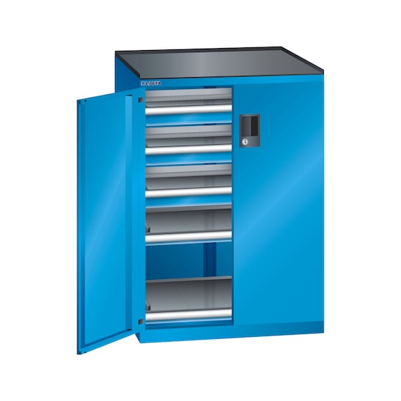 LISTA armoire tiroirs 36x27E (l x P x H) 717 x 600 x 1020 mm verr. à CLE RAL5012 - Armoires à tiroirs
