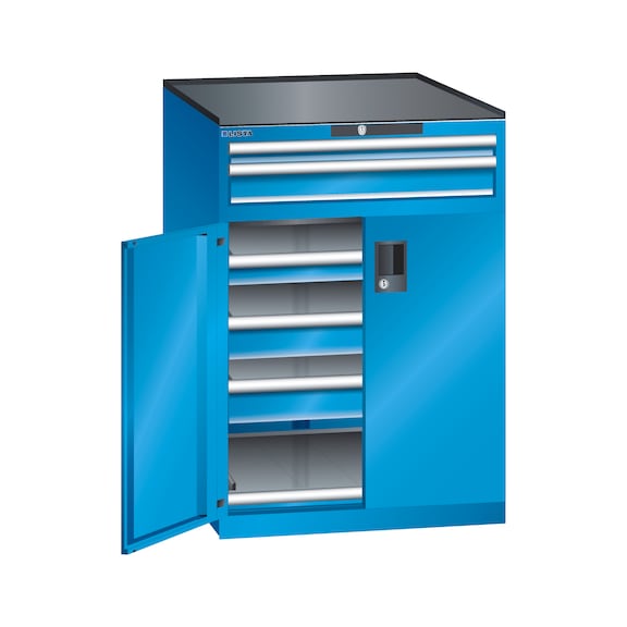 LISTA armoire à tiroirs, 5 tiroirs 36x36E 717 x 753 x 1020 mm verrou à CLE R5012 - Armoires à tiroirs
