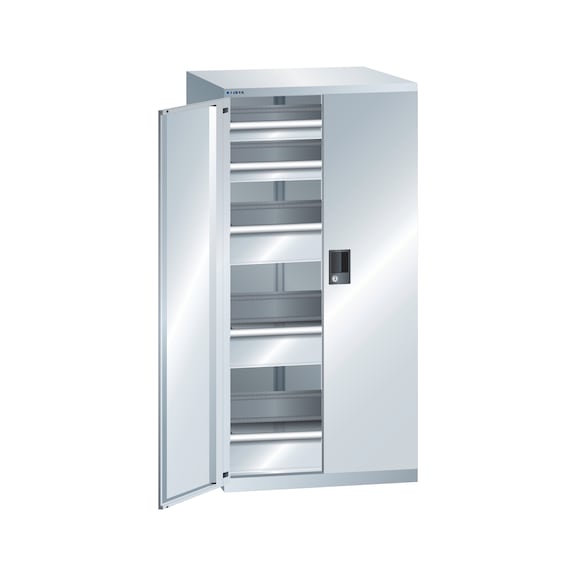 LISTA armoire à tiroirs 36x36E 717 x 753 x 1450 mm verrou à CODE R7035 - Armoires à tiroirs