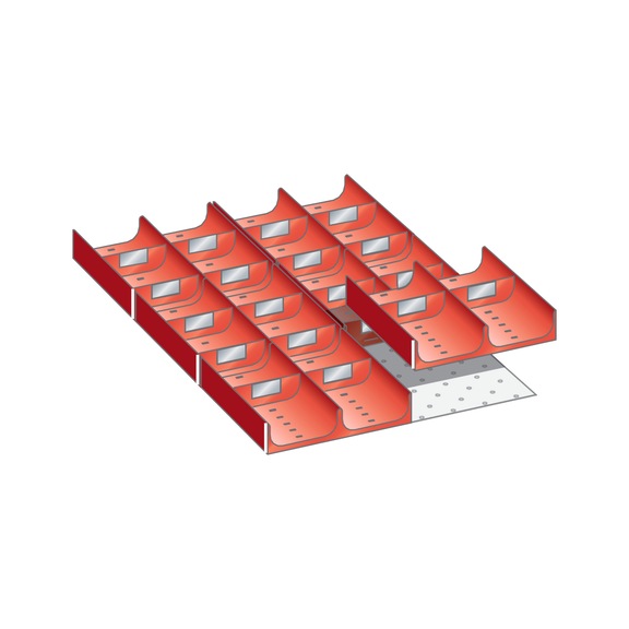 LISTA jeu casiers 18x27E 306x459x50 mm 6 casiers, 20 séparateurs de casier, 2 p. - Casiers