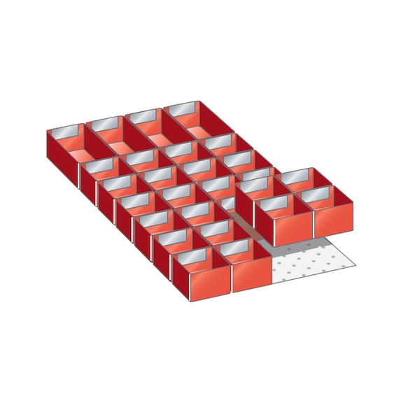 LISTA betét-doboz készlet, 18x36E (SzéxMéxHMa) 306x612x75 mm, 28 darab - Betét-doboz készlet